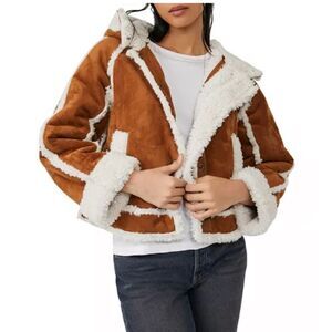 Free People Vegan Exchange Faux Shearling Jacket size S
